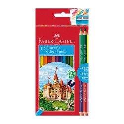Színes ceruza készlet hatszögletű bicolor + hegyezővel Faber-Castell alap 12+3klf. szín Színesceruza Faber - Castell