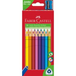 Színes ceruza készlet háromszögletű + hegyező Jumbo Junior Faber-Castell 20klf. szín Színesceruza Faber - Castell