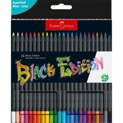 Színes ceruza készlet háromszögletű BLACK EDITION Faber-Castell fekete test 24klf. szín Színesceruza Faber - Castell
