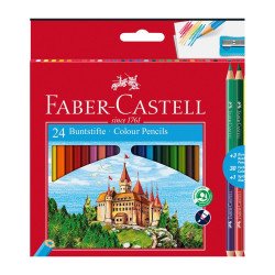 Színes ceruza készlet bicolor hatszögletű + hegyezővel Faber-Castell  24+3klf. szín Színesceruza Faber - Castell