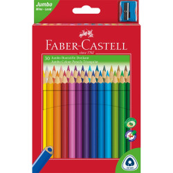 Színes ceruza készlet háromszögletű + hegyező Jumbo Junior Faber-Castell  30klf. szín Színesceruza Faber - Castell