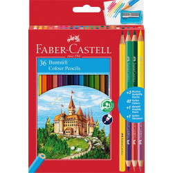 Színes ceruza készlet bicolor hatszögletű +grafit +hegyező Faber-Castell 36db+3+1klf. szín Színesceruza Faber - Castell