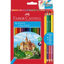 Színes ceruza készlet bicolor hatszögletű +grafit +hegyező Faber-Castell 36db+3+1klf. szín Színesceruza Faber - Castell