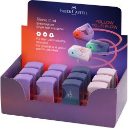 Hegyező mini tartályos SLEEVE színátmenetes színben Faber-Castell égkék-rózsa, Hegyező Faber - Castell