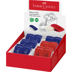 Radír műanyag tartóban mini SLEEVE Faber-Castell piros,kék Radír Faber - Castell