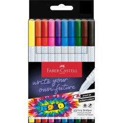 Rostirón, filctoll készlet, vastag GRIP Boldpen Faber-Castell 10 klf. szín Filctoll Faber - Castell
