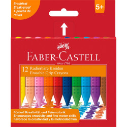 Zsírkréta készlet háromszögletű radírozható GRIP Faber-Castell 12klf. szín Kréta Faber - Castell