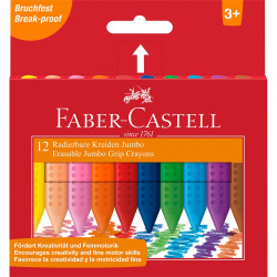 Zsírkréta készlet háromszögletű radírozható GRIP Jumbo Faber-Castell 12klf. szín Kréta Faber - Castell