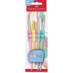 Ecsetkészlet 4,8,10,12, puha tapintású pasztell kerek/lapos Faber-Castell 4klf. szín Iskolai ecset és kelléke Faber - Castell
