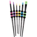 Ecsetkészlet, 2, 4, 6, 8, 10, 12, puha tapintású kerek/lapos Faber-Castell fekete testszín