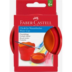 Ecsettál összecsukható mechanizmussal CLIC&GO Faber-Castell piros Iskolai ecset és kelléke Faber - Castell