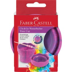 Ecsettál összecsukható mechanizmussal CLIC&GO Faber-Castell rózsaszín márvány Iskolai ecset és kelléke Faber - Castell
