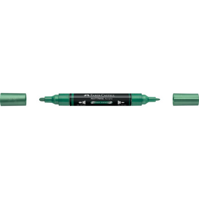 Akril marker kétvégű MULTIMARK 295 Faber-Castell metál zöld
