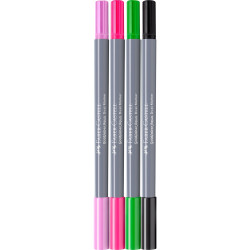 Rostirón, filctoll készlet akvarell kétvégű GOLDFABER AQUA Bolyhos flamingó Faber-Castell 4klf. szín Filctoll Faber - Castell