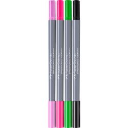 Rostirón, filctoll készlet akvarell kétvégű GOLDFABER AQUA Bolyhos flamingó Faber-Castell 4klf. szín Filctoll Faber - Castell