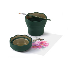 Ecsettál összecsukható mechanizmussal CLIC&GO Faber-Castell sötétzöld Iskolai ecset és kelléke Faber - Castell