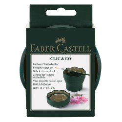 Ecsettál összecsukható mechanizmussal CLIC&GO Faber-Castell sötétzöld Iskolai ecset és kelléke Faber - Castell