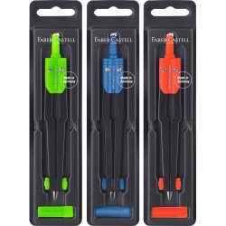 Körző készlet iskolai +heggyel vegyes színben Faber-Castell sárga,piros,kék Körző és kelléke Faber - Castell