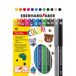 Rostirón, filctoll készlet 1mm ANIMAL állatminták Faber-Castell 12klf. szín Filctoll Faber - Castell
