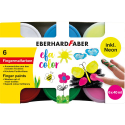 Ujjfesték készlet, tégelyes, 6x40ml neon EFA COLOR Faber-Castell 6klf.szín Ujjfesték Faber - Castell