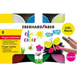 Ujjfesték készlet, tégelyes, 6x40ml neon EFA COLOR Faber-Castell 6klf.szín Ujjfesték Faber - Castell
