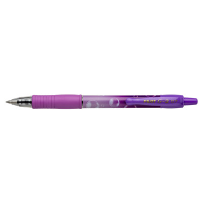 Zseléstoll 0,7mm, nyomógombos Pilot G-2 Bubble lila test, írásszín kék