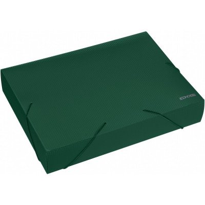 Gumis mappa A4, PP rombuszmintás gerincvastagított 60mm, Economix zöld