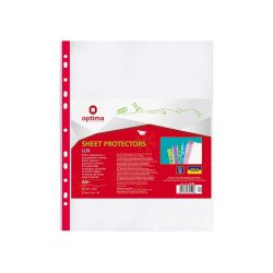 Genotherm lefűzhető, A4, PP 40 micron fényes Optima piros csíkkal 20 db/csomag Lefűzhető genotherm OPTIMA