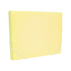 Gumis mappa A4, PP textil textúrájú gerincvastagított 30mm, Optima pasztell sárga Gumis mappa OPTIMA