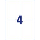 Etikett címke, 105 x148mm, univerzális, 4 címke/ív, 100 ív/doboz, Avery fehér