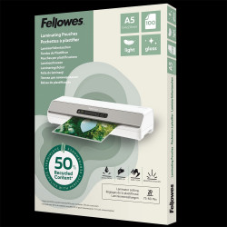 Lamináló fólia A5, 80mic. 100 db/doboz, Fellowes Light Kötészeti kellék Fellowes