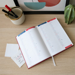 Határidőnapló agenda Standard B/5, heti fehér lapokkal kék Bluering® 2027.