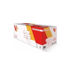 Kéztörlő 2 rétegű V hajtogatott 220 lap/csomag 25 x 23 cm 10 csomag/karton Alpha_092523V-EF fehér Papírtörlők Egyéb