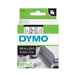 Feliratozógép szalag Dymo D1 S0720670/40910 9mmx7m, ORIGINAL, fekete/víztiszta Nyomtató és feliratozó gép, kellékek Dymo