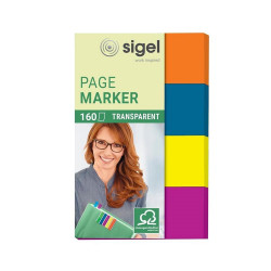 Öntapadós oldaljelölő SIGEL HN614 50x80mm 4x40lap áttetsző Írásvetítő és fólia Bluering