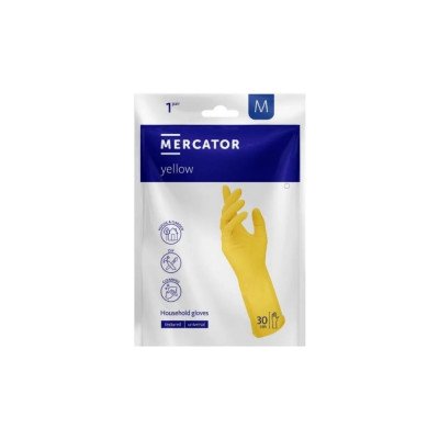 Gumikesztyű M háztartási Mercator_sárga