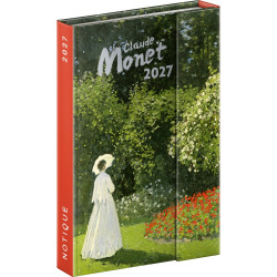 Határidőnapló mágnessel záródó, heti, fehér lapokkal Claude Monet 110x160mm, Presco Napló Presco
