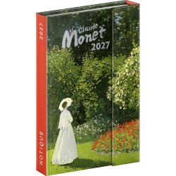 Határidőnapló mágnessel záródó, heti, fehér lapokkal Claude Monet 110x160mm, Presco Napló Presco