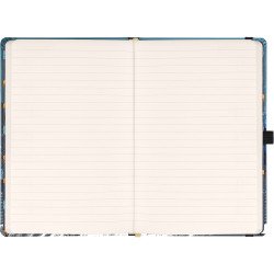 Keménytáblás notesz krémszínű lapokkal, vonalas, leszorító gumiszalaggal Animalium – Lucie Jenčíková 130x210mm, Presco Napló Presco