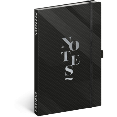 Keménytáblás notesz krémszínű lapokkal, vonalas, leszorító gumiszalaggal Elegant 130x210mm, Presco