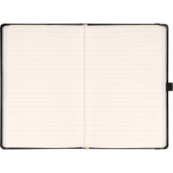 Keménytáblás notesz krémszínű lapokkal, vonalas, leszorító gumiszalaggal Elegant 130x210mm, Presco