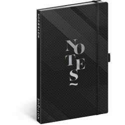 Keménytáblás notesz krémszínű lapokkal, vonalas, leszorító gumiszalaggal Elegant 130x210mm, Presco Napló Presco