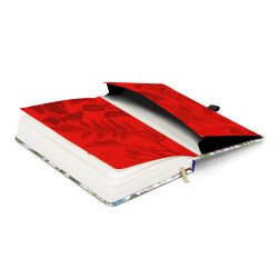 Keménytáblás notesz krémszínű lapokkal, pontozott, leszorító gumiszalaggal Herbs 130x210mm, Presco Napló Presco