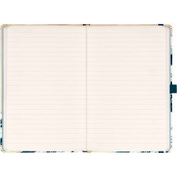 Keménytáblás notesz krémszínű lapokkal, vonalas, leszorító gumiszalaggal Katsushika Hokusai 130x210mm, Presco Napló Presco