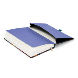 Keménytáblás notesz krémszínű lapokkal, vonalas, leszorító gumiszalaggal Parrot 130x210mm, Presco