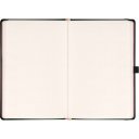 Keménytáblás notesz krémszínű lapokkal, pontozott, leszorító gumiszalaggal Roses 130x210mm, Presco