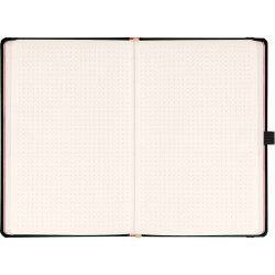 Keménytáblás notesz krémszínű lapokkal, pontozott, leszorító gumiszalaggal Roses 130x210mm, Presco