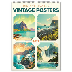 Falinaptár képes  330x460mm Vintage Posters – Distant Travels Realsystem 2027. Napló Realsystem