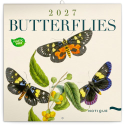 Falinaptár képes lemeznaptár 300x300mm, Butterflies Realsystem 2027. Napló Realsystem