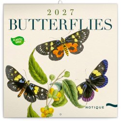 Falinaptár képes lemeznaptár 300x300mm, Butterflies Realsystem 2027. Napló Realsystem